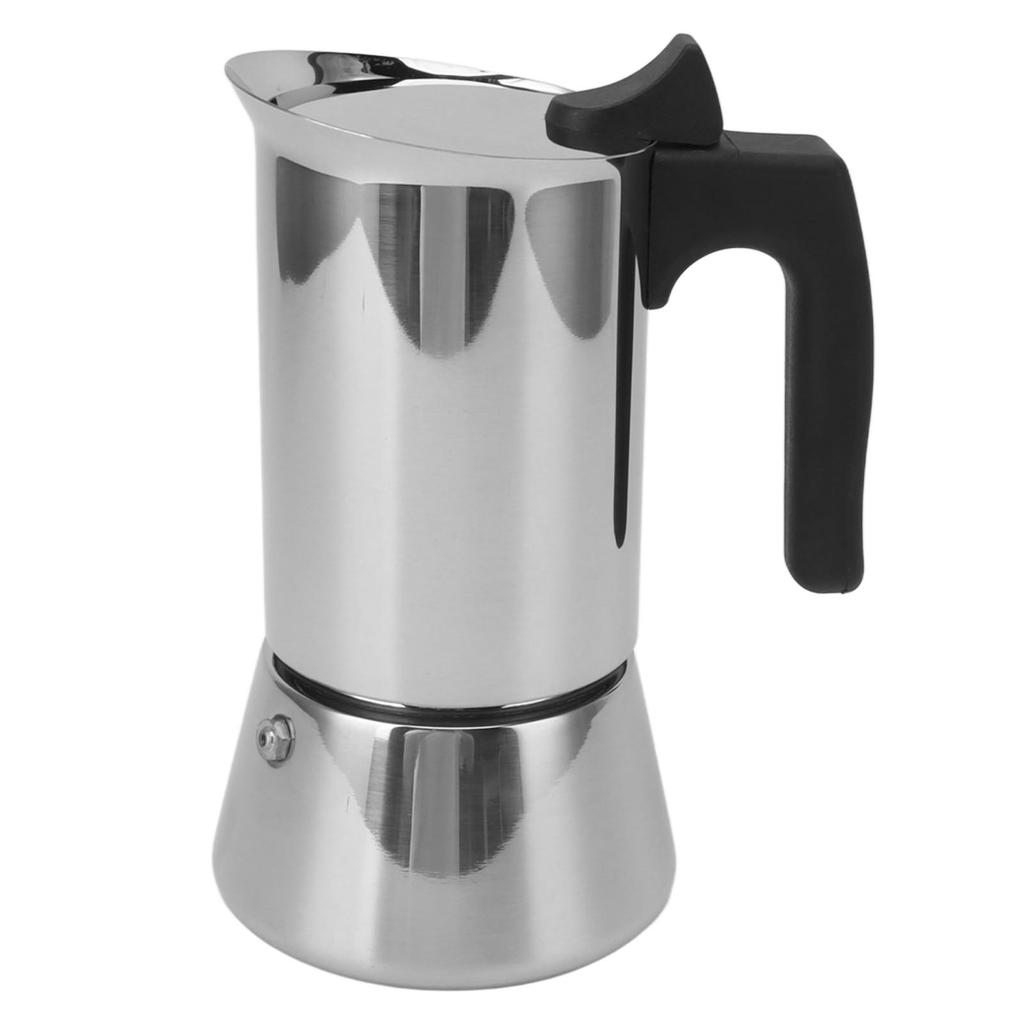 Кофеварка Moka Pot объемом 300 мл из пищевой нержавеющей стали, безопасная для установки на плиту с изолированной ручкой