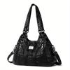 Women's Luxury PU Leather Handbag With Multiple Pockets, Designer Casual Shoulder Bag, Crossbody Style, Versatile For Daily Use