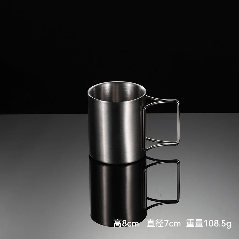 Кружка из нержавеющей стали 304 с ручкой для кемпинга, двухслойная, многоспецификационная, кружка для активного отдыха, подарок