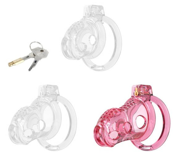 Cage de Chasteté Silicone LOCK HOLE L 8.5 x 4cm Rose - CockLock - Cages de Chasteté