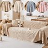 Growth Ring Pattern Jacquard Tuffed FLeece Sofa Towel Soft Thicken Universal Blanket for Living Room Bedding Room Warm Towel