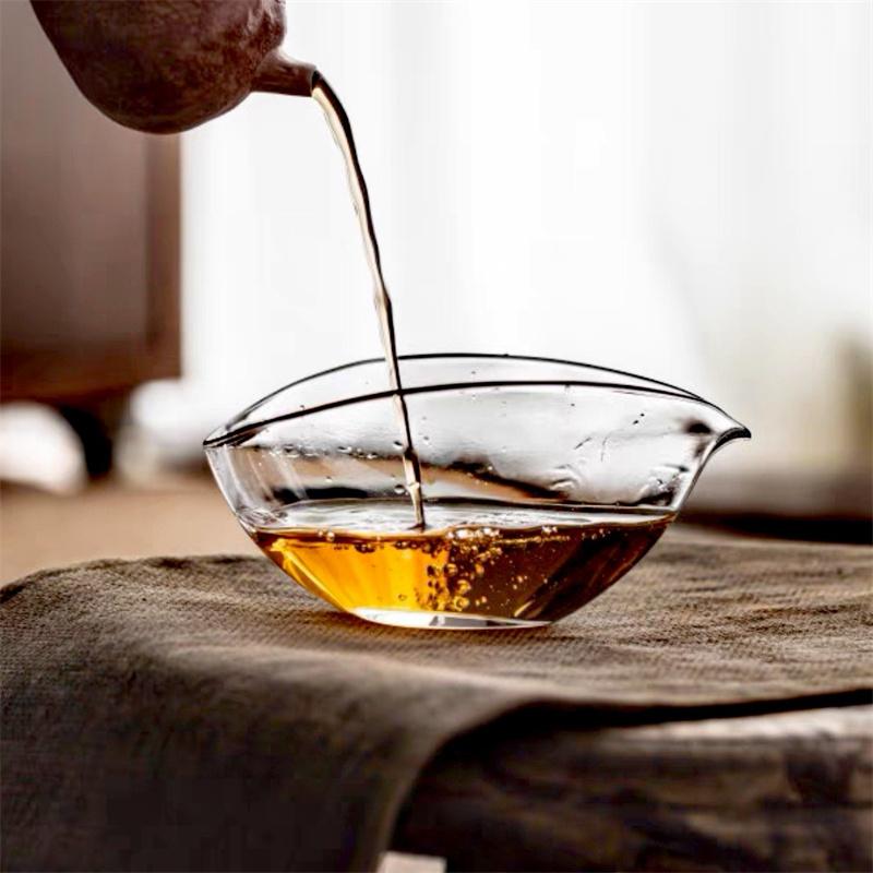 200ml Japanese Style Skiff Boat Heat-resistant High Borosilicate Glass Tea Cup Fair Mug Tea Pitcher Kung Fu Tea Set Puer Teacup