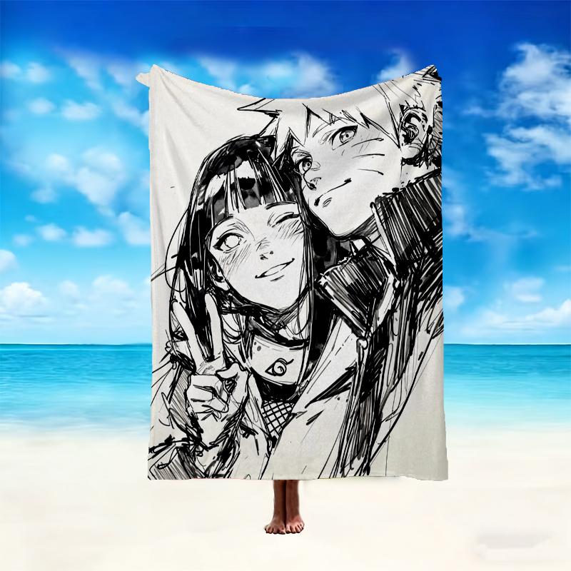 [1pc naruto Blanket] All-Season Blanket - Cozy Blanket for Sofa Couch Home Decoration, Digital Printed Nap Blanket