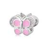 925 Sterling Silver Charm Pink Cz Beads Jewelry Making Fit Original European Charms Bracelets