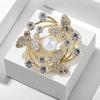 Crystal Pearl Flower Brooches Pins Fashion Beautiful Created Rhinestone Floral Brooch  Idea For Party Dance Wedding Banquet For Elegant Women Girl