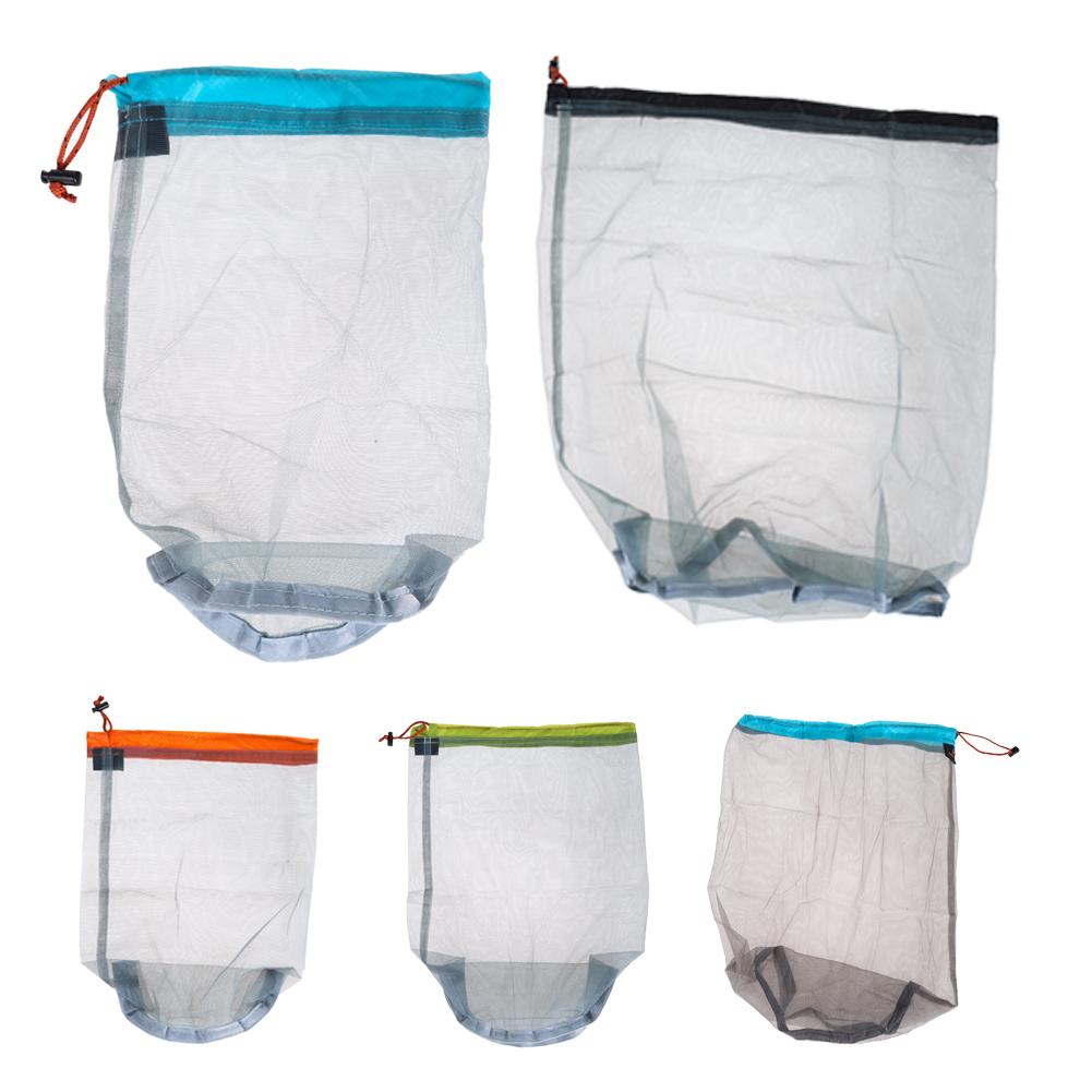 Ultralight Nylon Mesh Mesh Laundry Bag Ultralight Nylon Mesh Bags Laundry Outdoor Bag for Camping Travel Hiking Outdoor Sports