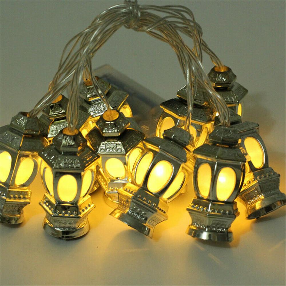 10Led Moon Star Castle Led Light String Eid Mubarak Ramadan Decoration for Home Hajj Ramadan Kareem Eid Al Adha Eid Lantern Gift