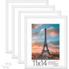 Набор из 4 фоторамок 11x14, Белая фоторамка 8x10 с паспарту, Рамка для постера, Горизонтальный и вертикальный форматы, Для настенного крепления или установки на стол