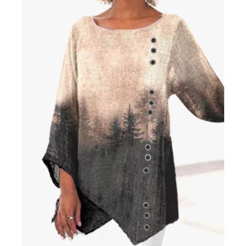 QICED Women's Fashion Casual 3/4 Sleeves  V Neck Blouses & Shirts