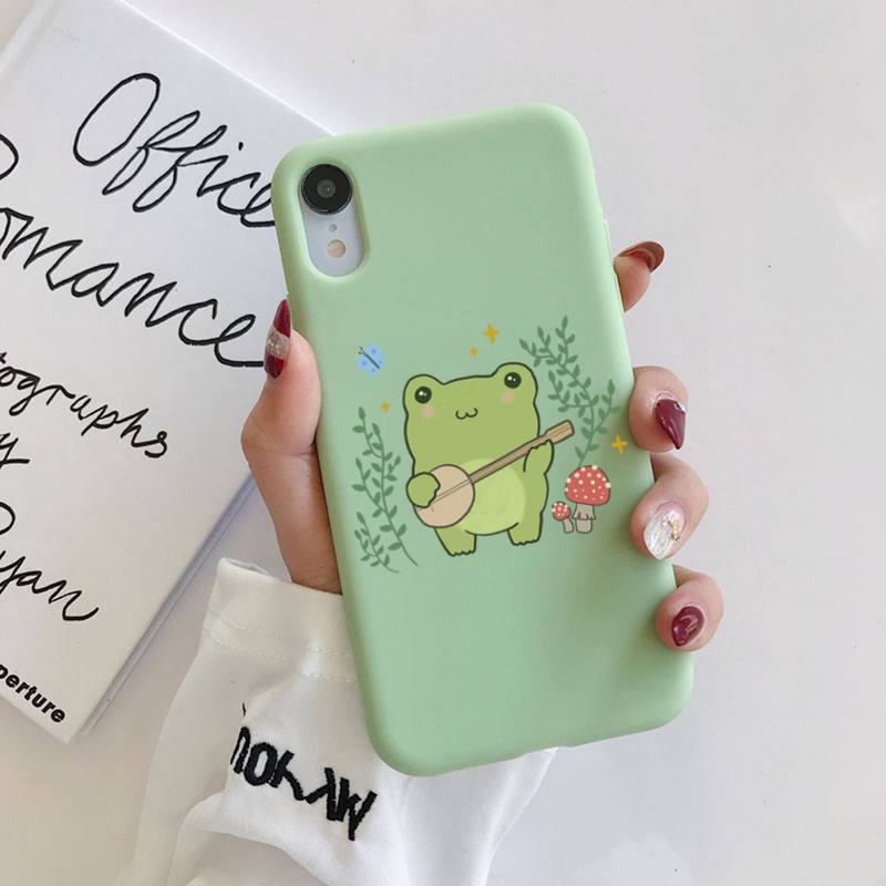Чехол для телефона Cottagecore Frog Mush Kawaii, мягкий однотонный чехол для iPhone 11 12 13 mini pro XS MAX 8 7 6 6S Plus X XR