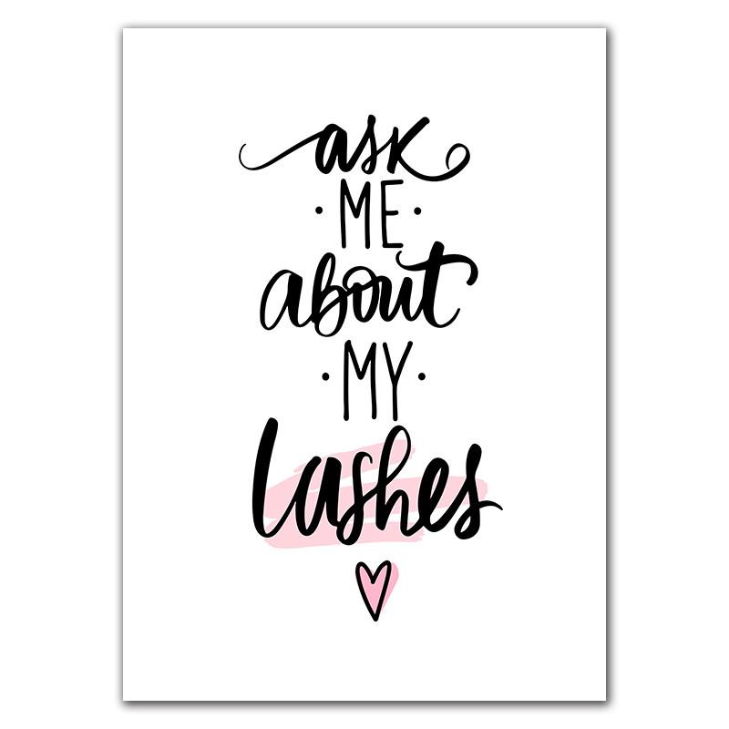 Красивые ресницы с принтами, иллюстрация для макияжа, красота, постер, декор, художественная картина на холсте, спа-салон, студия, Настенный декор HD3118