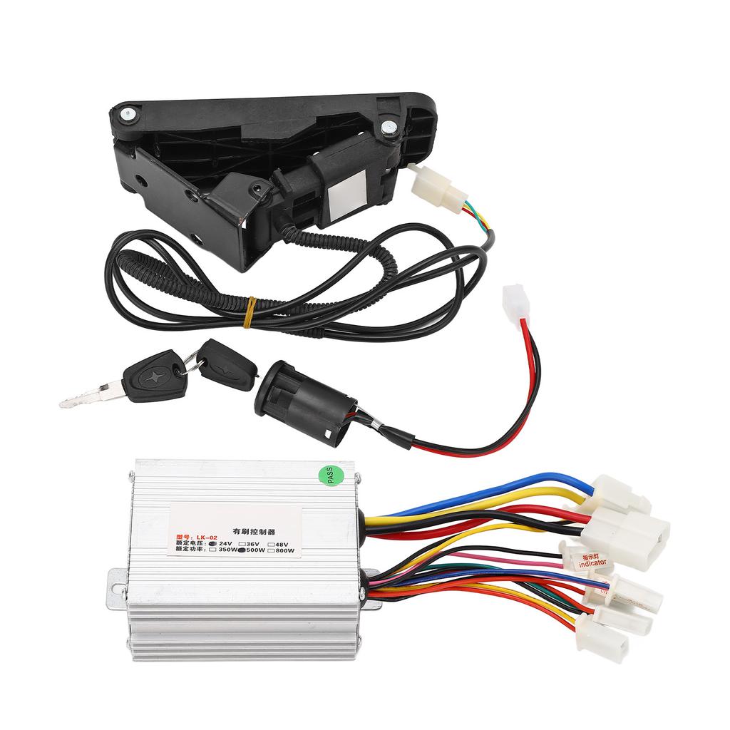 Контроллер скорости двигателя 24 В 500 Вт и педаль газа с ключами блокировки для электровелосипеда, скутера