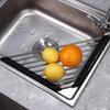 Foldable Stainless Steel Drain Rack PP Storage Rack for Kitchen Sink Bowl for Cleaning Tools Holder