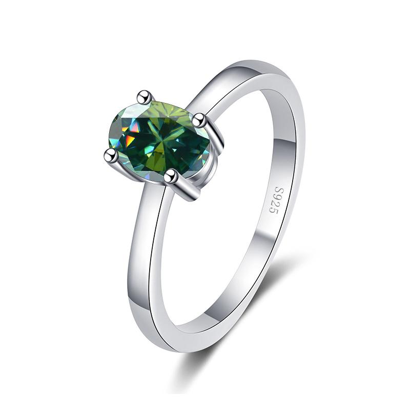 Bague Ringen D Цвет Овальный Муассанит 1 Карат Вечное Кольцо Стерлингового Серебра S925 С Платиновым Покрытием Женские Роскошные Обручальные Ювелирные Изделия