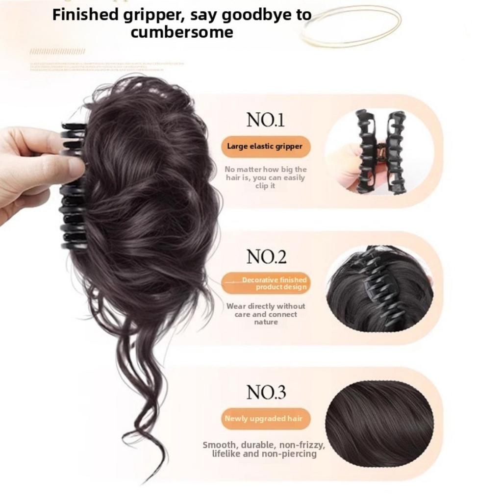 Ladies' Elegant Heat-resistant Synthetic Fiber Hair Clip Style Ponytail - Suitable for Natural Simulation and Firm Fixation Headwear for Weddings