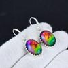 Natural Ammolite Gemstone 925 Sterling Silver Earring, Boho Silver Jewelry Dangle Earrings, Gifts For Valentine Gifts For Her