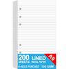 200 листов A6 в линейку для ежедневника Filofax Personal, Белые, 100 г/м², С перфорацией на 6 отверстий, 3,75 x 6,75 дюйма