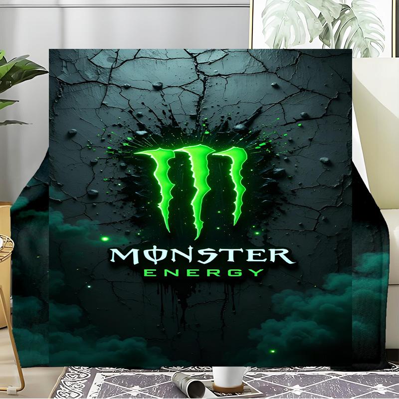 Monster Drink Blanket Flannel Throw for Sofa, Indoor, Camping, Living Room, Office, Chair, And Bed Soft Birthday Gift