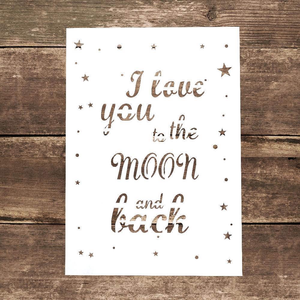 A4 Size Decorative Reusable Love You Stencil Template Painting Stencils for DIY Crafts Scrabooking Painting On Wood,Canvas,Floor,Wall and Tile