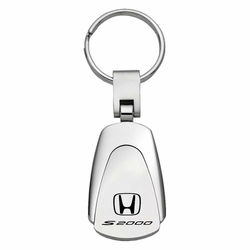 Au-TOMOTIVE Gold Metal Teardrop Keychain for Honda S2000 (Chrome), Chrome, Standard