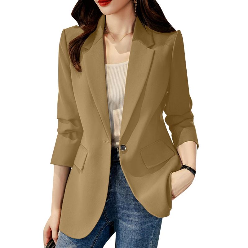 ZANZEA Женский повседневный кардиган с отложным воротником и длинными рукавами, блейзер, верхняя одежда