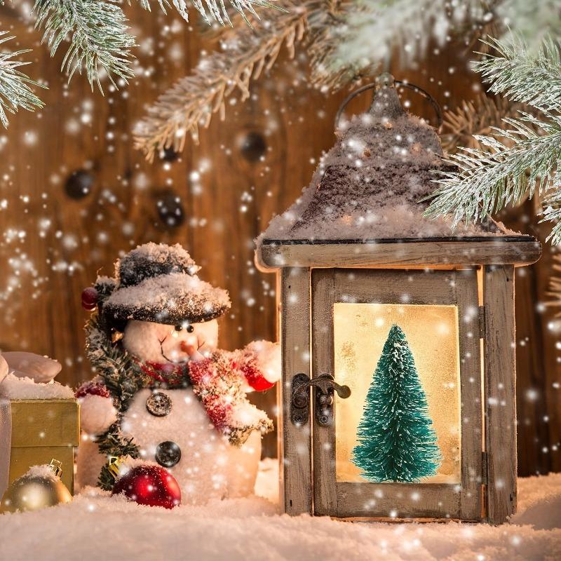 Мини Искусственная Рождественская Елка с Деревянной Подставкой Матовый Дизайн в Виде Ершика для Бутылок для Настольных DIY Поделок Домашний Декор Рождественский Подарок