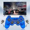 Беспроводной контроллер PS2 с функцией вибрации Dual Shock - Геймпад USB/Bluetooth для PlayStation 2/ПК (Прозрачный дизайн + Дальность 10 м)_CD