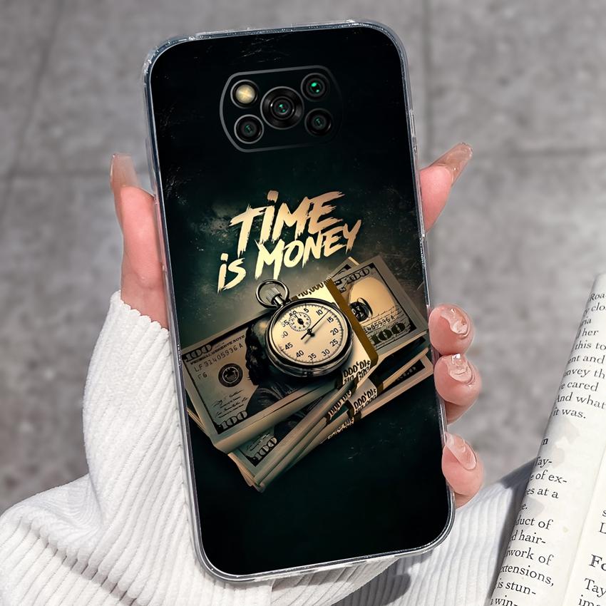 Прозрачный чехол для телефона Xiaomi Poco X3 X4 NFC X5 X6 X7 Pro F3 F4 GT F5 Мягкий ТПУ чехол Ретро узоры карманных часов Ударопрочный чехол для Xiaomi Накладка Capa
