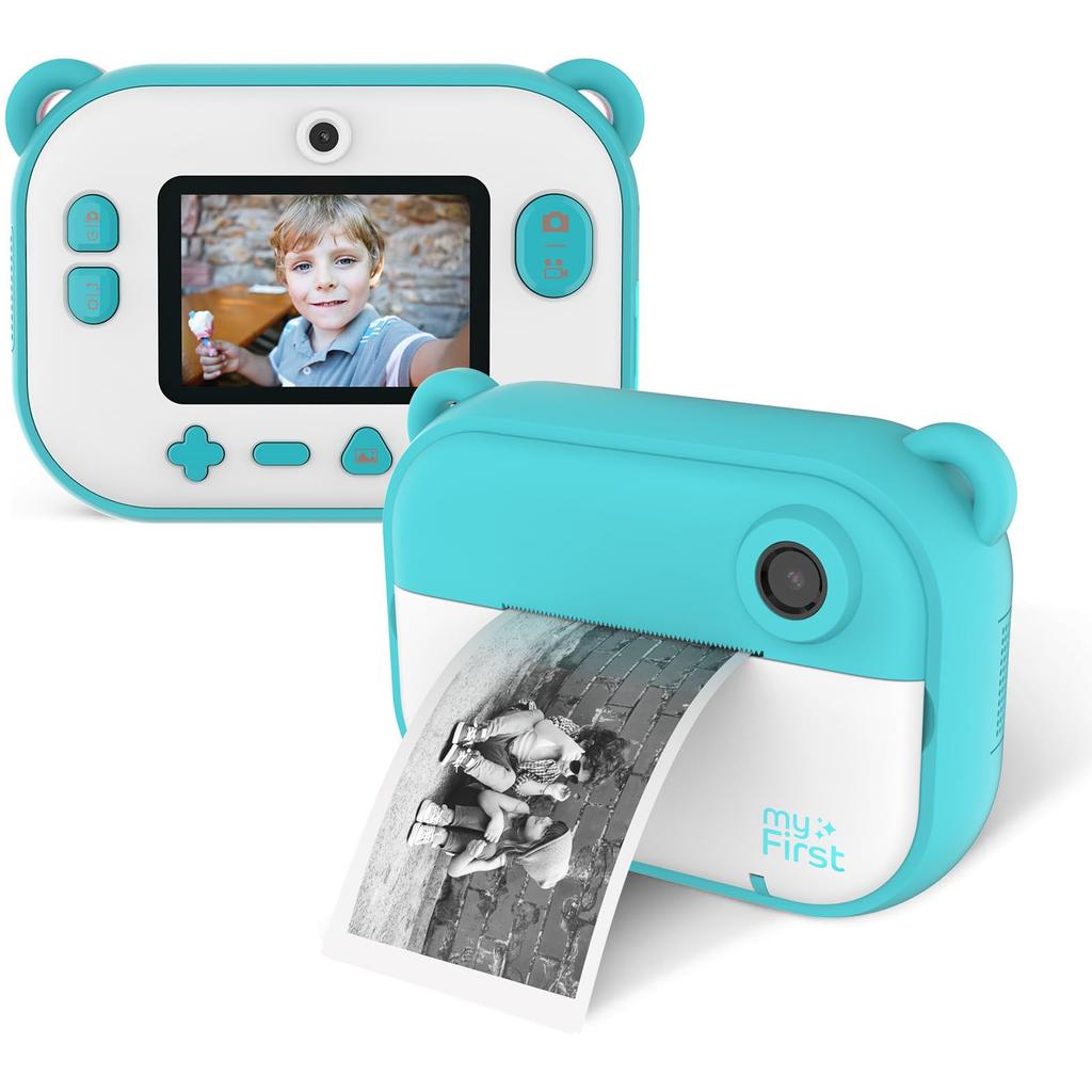 MyFirst Camera Insta 2 [Без чернил, Моментальная печать] 12 МП Двойной объектив Таймер, 10-секундная печать, Сверхлегкий, Синий