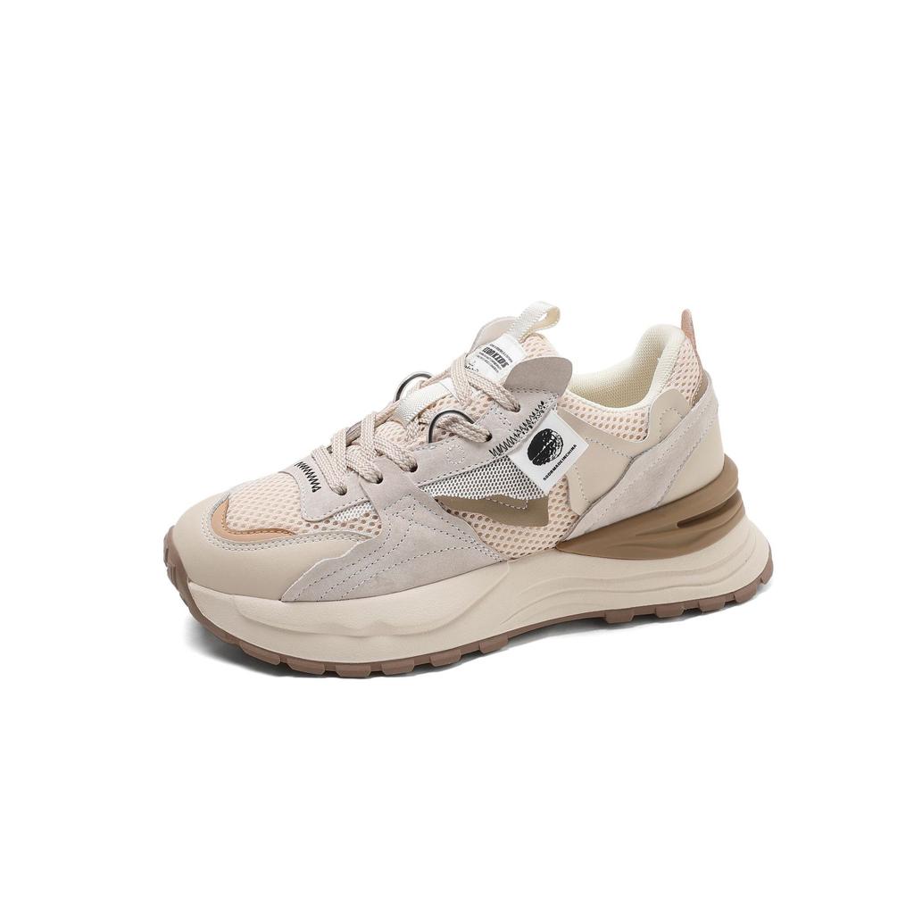 Корейская версия женской обуви «Четыре сезона», новый цветной блок, модные повседневные кроссовки на толстой подошве из сетки