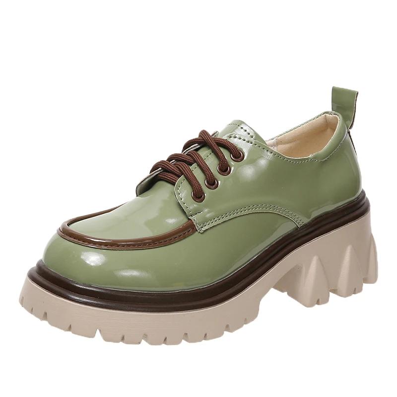 Fashion Shoes for Women 2024 Autumn Winter New Chunky Heel Platform Lace-up Women's Boots Fashionable Round Toe Motorcycle Boots