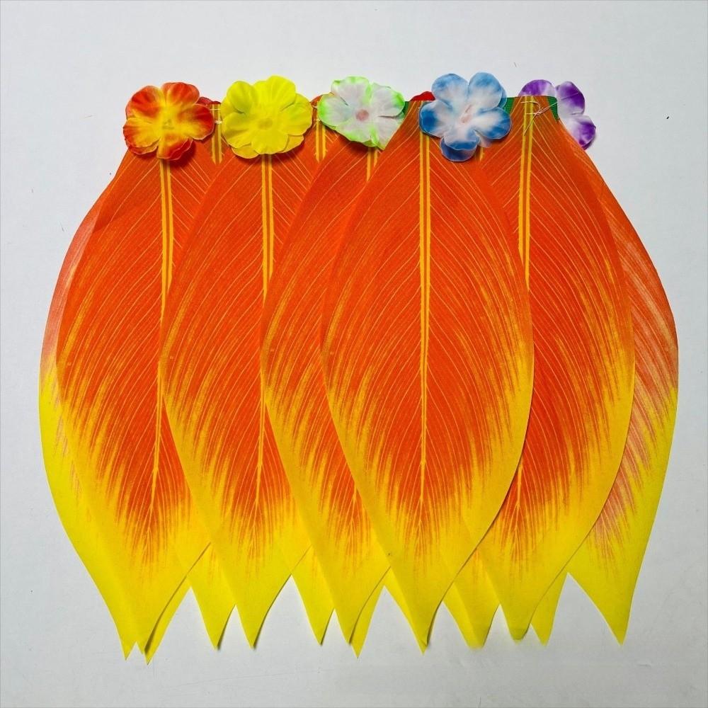 5Pcs Grass Skirt Complete Dance Outfit Simulation Leaf Unisex Beach Party Wear Luau Performances