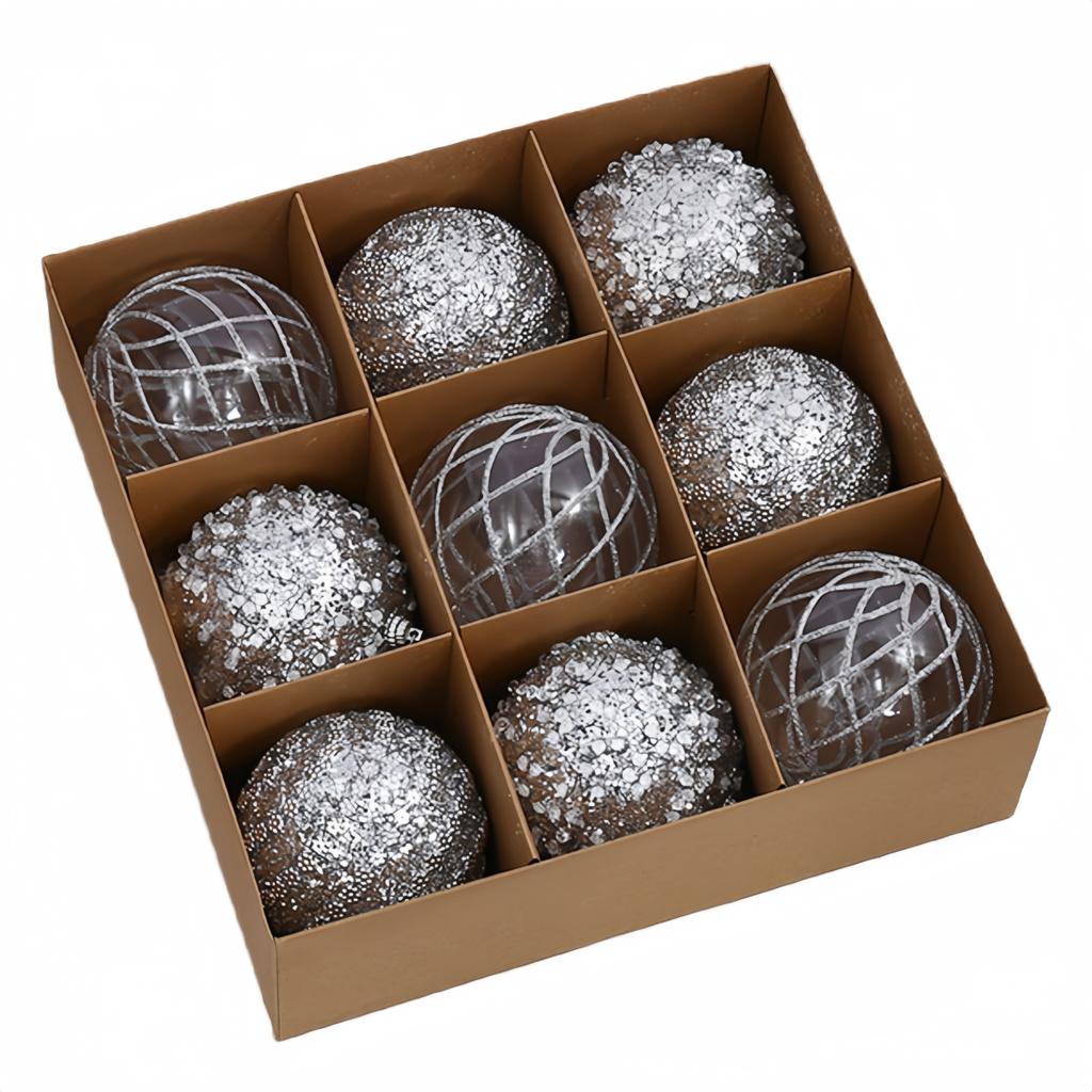 8CM 9Pcs Christmas Ball Ornament Christmas Tree Holiday Decoration Home Christmas Decoration Accessories