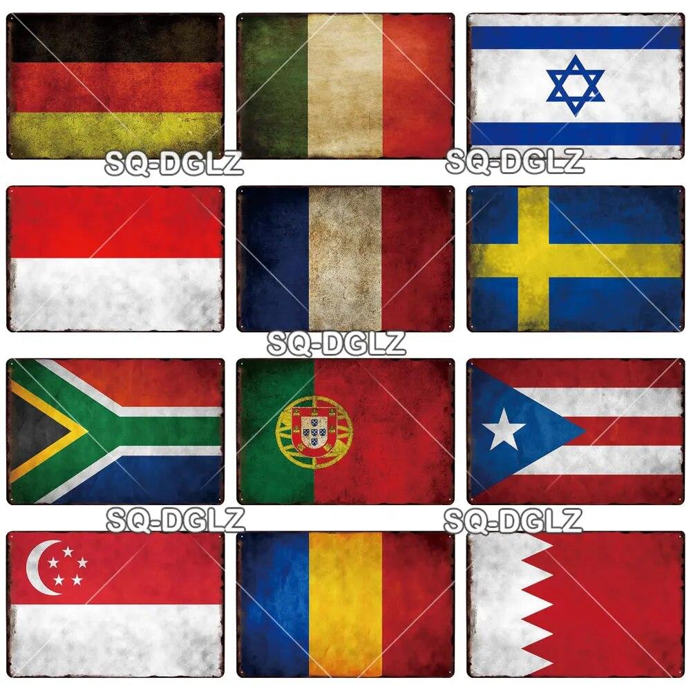 [SQ-DGLZ] Italy Flag Metal Sign Vintage Plaque Tin Sign Wall Decor For Bar Pub Metal Crafts Retro Travel Poster