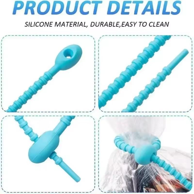 30Pcs Color Silicone Reusable Zip Tie Twist Wire 12cm Multi-Purpose Power Line Fixed Organizer Universal Releasable Cable Tie