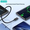 USAMS Nylon PD USB-C to USB-C Cable, 60W/100W, 5A Fast Charging