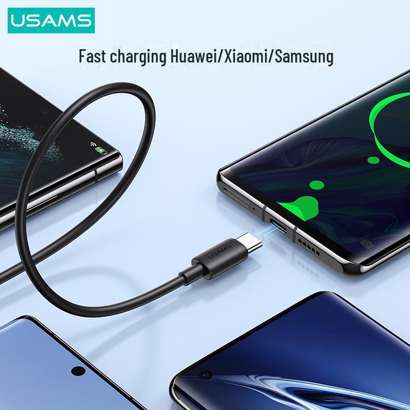 USAMS Nylon PD USB-C to USB-C Cable, 60W/100W, 5A Fast Charging