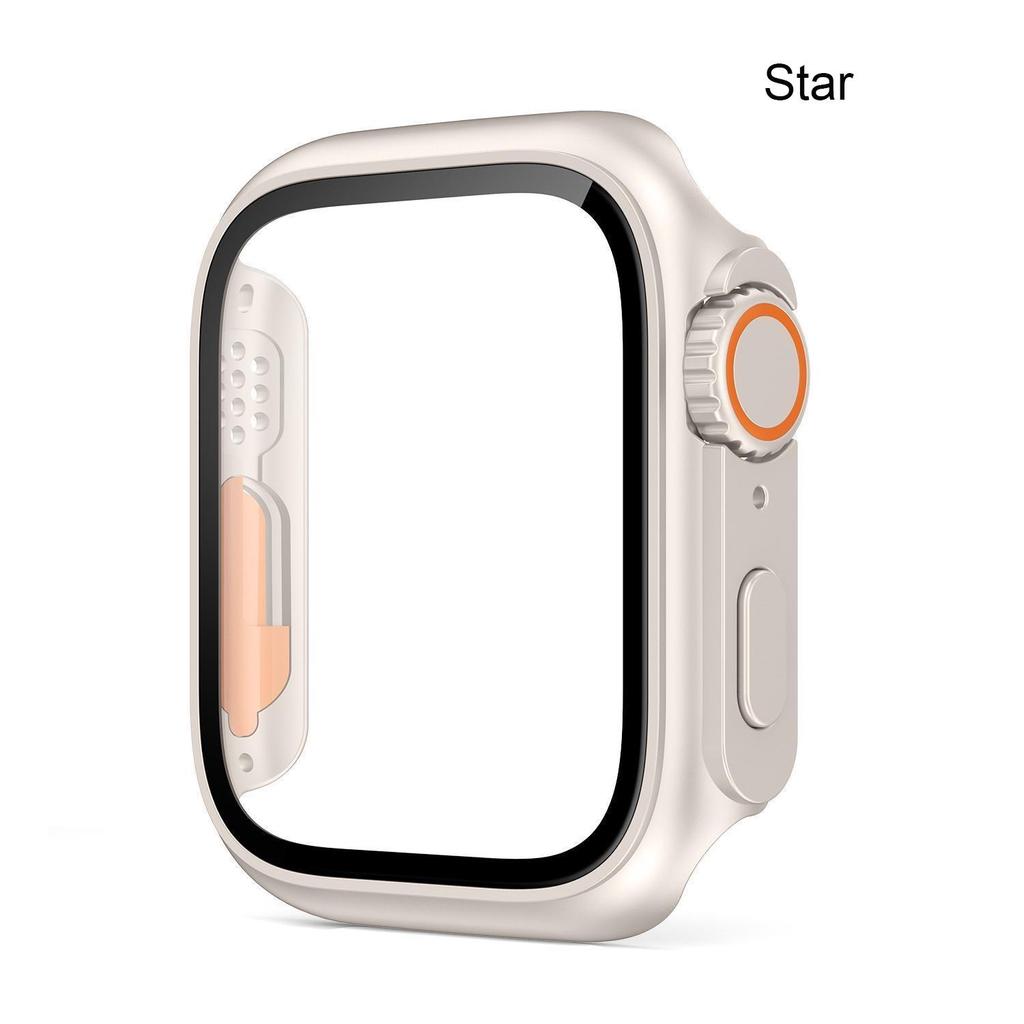 Корпус из закаленного стекла + чехол для часов ПК для Apple Watch 8 7 45 мм 41 мм 44 мм 40 мм Обновление до Apple Watch Ultra 49 мм Защитный бампер-экран