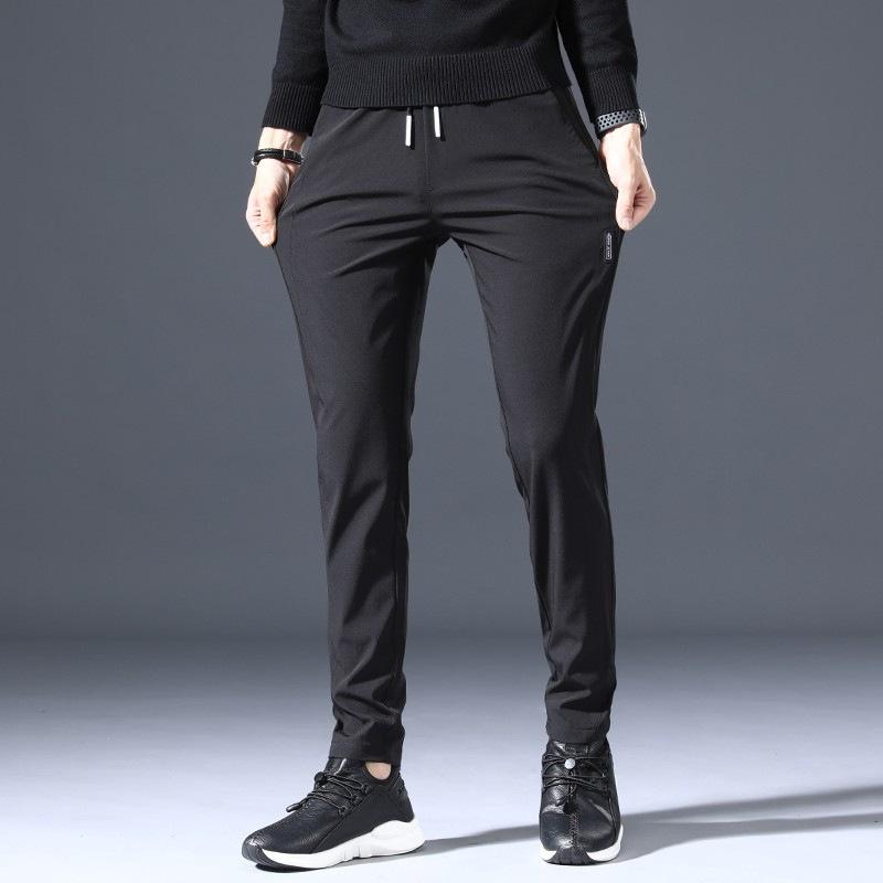 Men's Casual Fleece Lined Pants for Autumn and Winter Straight Leg Loose Long Pants Outer Wear Autumn Pants Sports Pants for Young and Middle Aged Men