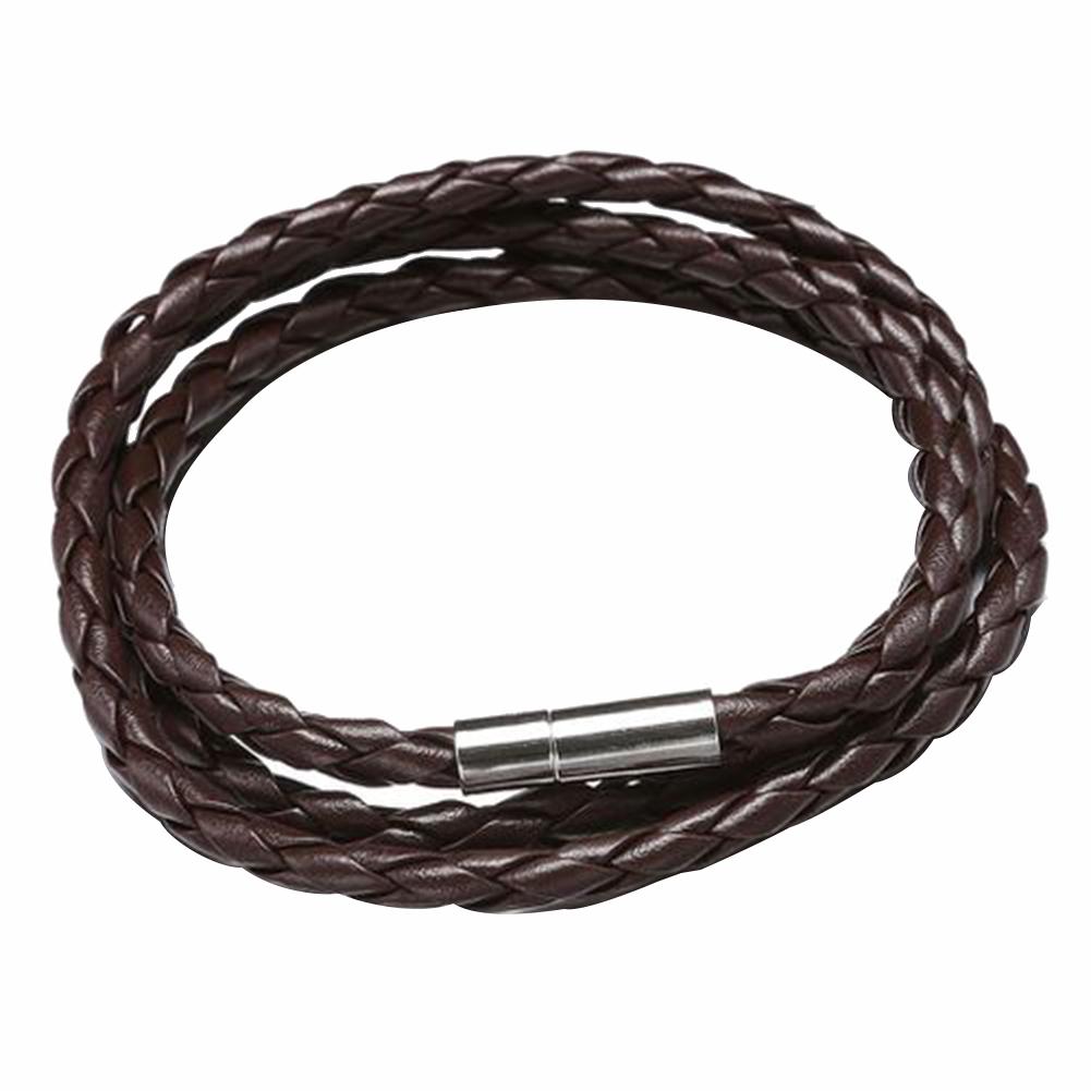 Ювелирные изделия с бриллиантами в стиле ретро для женщин и мужчин, многослойный плетеный кожаный браслет-манжета, браслет