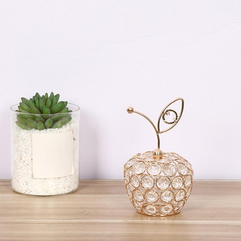 62KD Crystal Fruit Statue Artificial Fruit Statue Desktops Centerpieces for Office