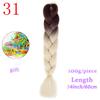 MISS WIG Ombre Oversized Hazelnut Hair 24" 100g Synthetic Crochet Braid Hair Extension Fiber