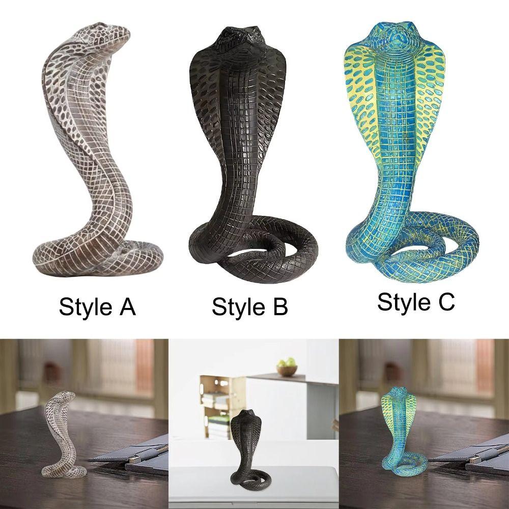 Lifelike Simulated Cobra Figure Scales Animal Simulation Model 3D Cobra Model Toy Halloween