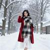 Harbin Tourism Blue Scarf Women's Autumn and Winter Atmosphere Advanced Warm Equipment Northeast Wear Scarf