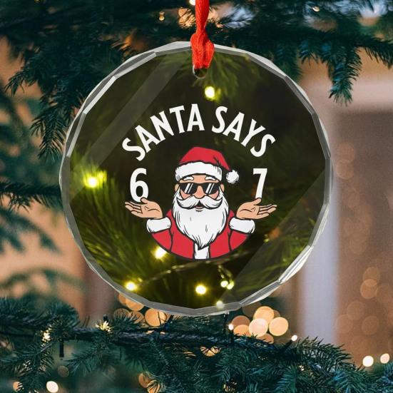 Санта говорит шесть семь рождественское украшение смешной 67 мем подвесное украшение рождественский прикол подарок для друзей семьи
