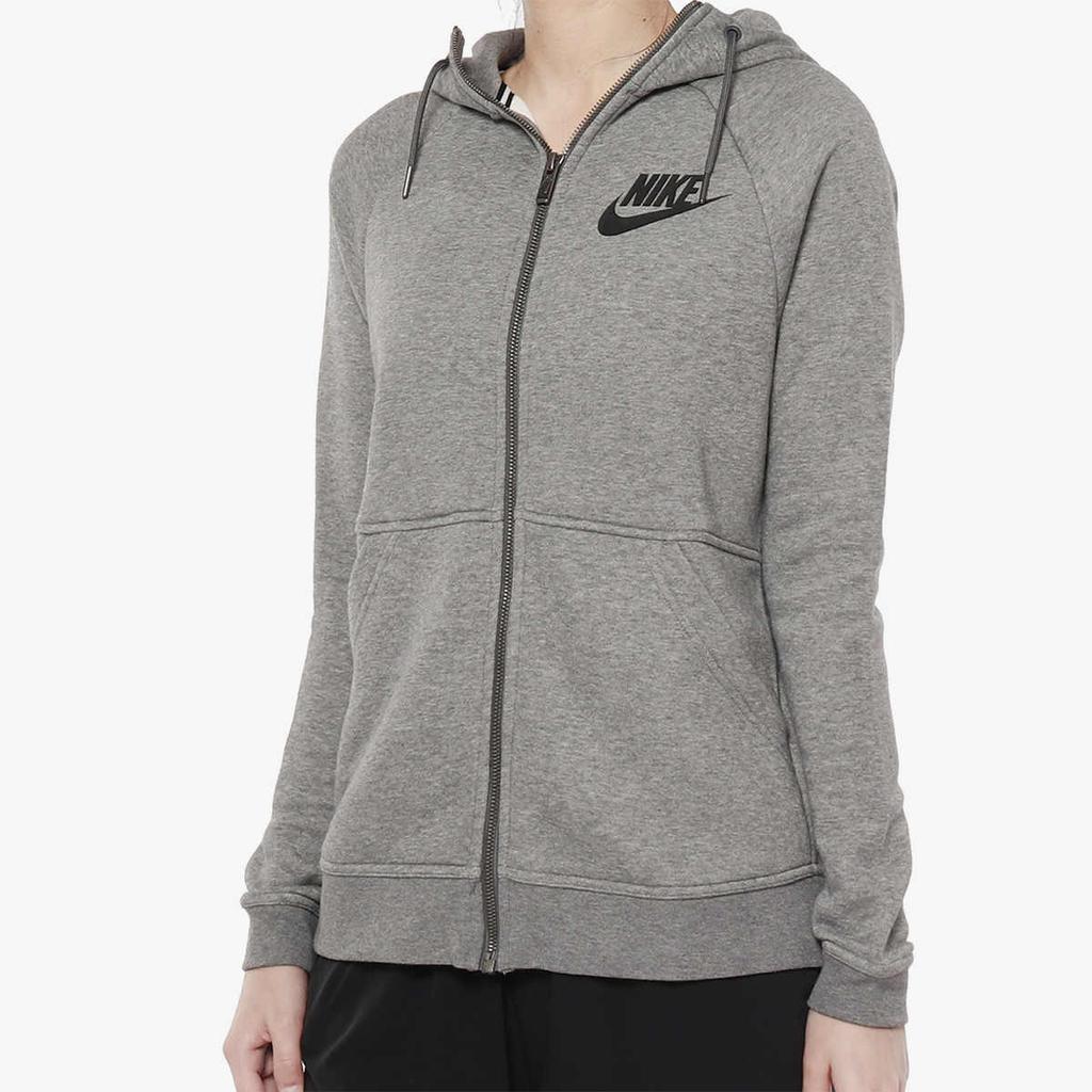 Nike Спортивная повседневная вязаная куртка с капюшоном Женские куртки Серый 938055-091