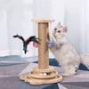 Small-sized Wooden Cat Tower Natural Sisal Cat Tree Multi-functional Track Interactive Cat Toy Cat Teaser Stick Kitten Toys