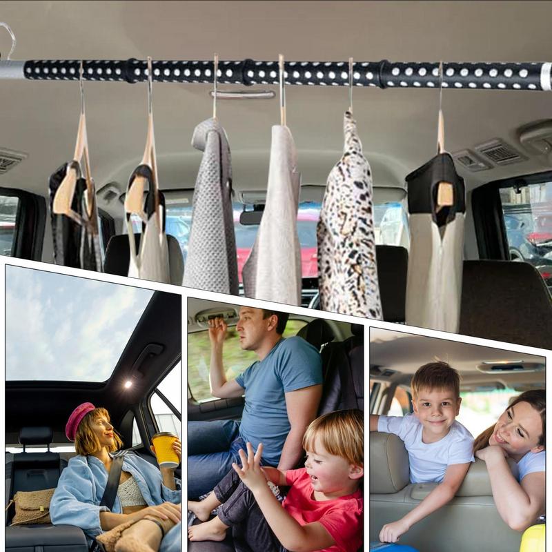Car Drying Rod Auto Trunk Clothes Drying Rack Telescopic Clothes Rod Trunk Hanger Rod Laundry Rack Rod Holder for Car Truck RV
