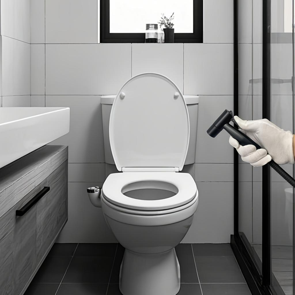 Body Cleaner Spray Gun, Home Mounted Black Toilet Cleaning Spray Gun ABS Valve Sprayer Sanitary Shower Spray Hose Set for Person