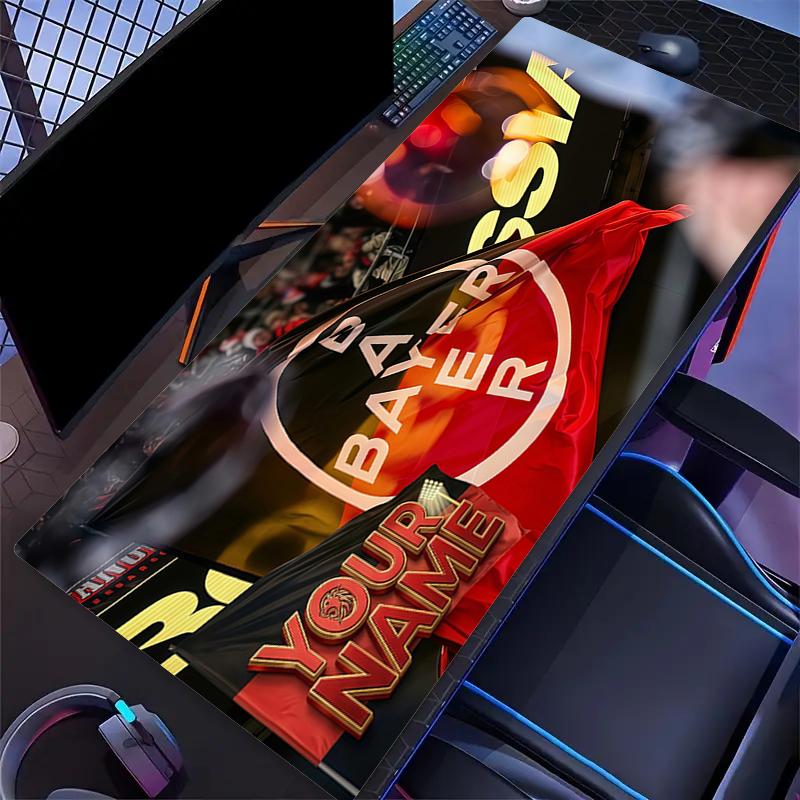 Custom Name,Bayer Leverkusen Mouse Pad, Large Gaming Desk Mat, Non-slip XXL Mousepad for Laptop & Tablet, Mini PC Playmat with Stitched Edges
